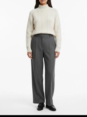 Ralph Lauren HAND KNIT 100% WOOL IVORY CABLE TUNIC CHUNKY SWEATER M